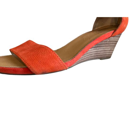 Franco Sarto Dade Low Wedge Sandals Tangerine Orange 7.5 - Picture 7 of 9